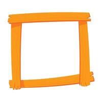 Wooden picture frame on white background vector