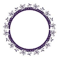 Hand drawn halloween frame template design vector