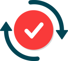 Checkmark and check icon. approve or deny line art color icon for apps and websites and ui ux. png
