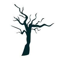 Halloween spooky trees with leafless branches flat isolated against white background vector
