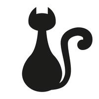 Silhouette of a cat illustration on a white background vector