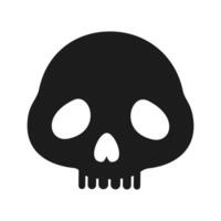Hand drawn skull silhouette illustration on white background vector