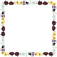 Hand drawn halloween frame template design vector