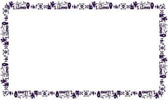 Hand drawn halloween frame template design vector