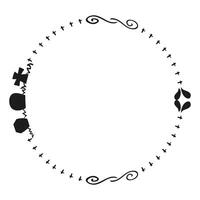 Hand drawn halloween frame template design vector