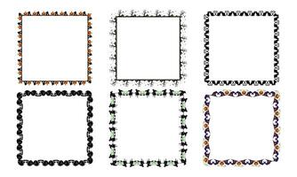 Hand drawn halloween frame template design collection vector