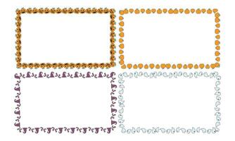 Hand drawn halloween frame template design collection vector