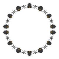 Hand drawn halloween frame template design vector