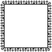 Hand drawn halloween frame template design vector