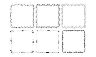 Hand drawn halloween frame template design collection vector