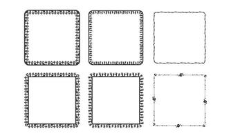 Hand drawn halloween frame template design collection vector