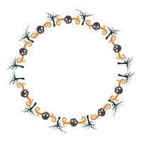 70 Hand drawn halloween frame template design vector