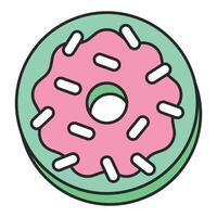 Colorful glazed donuts flat illustration on a white background vector