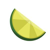 Lime wedge fruit flat illustration Citrus fruit design element vector