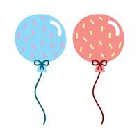 Cute and colorful decorative balloons on white vector