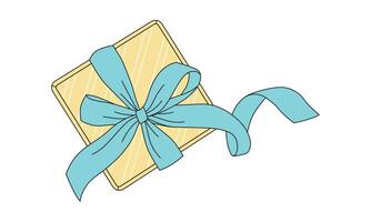 gift box with ribbon isolated object Flat illustration on a white background vector