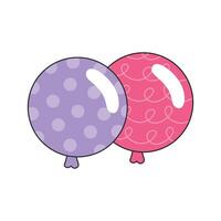 Cute and colorful decorative balloons illustration on white background vector