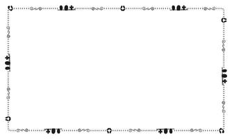 Hand drawn halloween frame template design vector