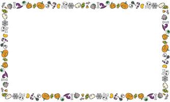 Hand drawn halloween frame template design vector