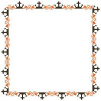 Hand drawn halloween frame template design vector
