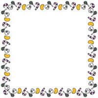 Hand drawn halloween frame template design vector