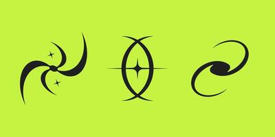 2000s abstract shapes. Y2K aesthetics. vector