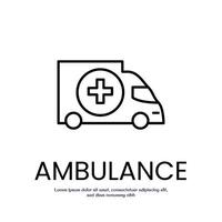 AMBULANCE thin outline icon design good for web or mobile app vector
