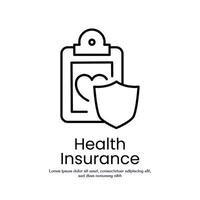 health insurance thin outline icon design good for web or mobile app vector