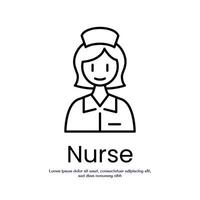 nurse thin outline icon design good for web or mobile app vector