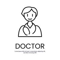 doctor thin outline icon design good for web or mobile app vector