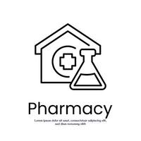 Pharmacy thin outline icon design good for web or mobile app vector