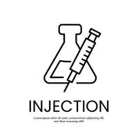 INJECTION thin outline icon design good for web or mobile app vector