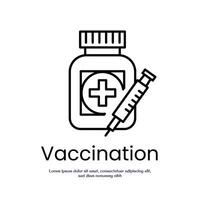 vaccination thin outline icon design good for web or mobile app vector
