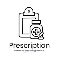 Prescription thin outline icon design good for web or mobile app vector