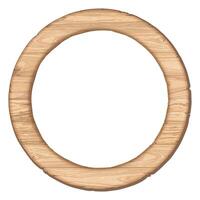 Blank old cut timber panels circle frame isolated graphic illustrated. Wooden round border whitewashed texture pattern. vector