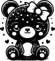 Baby Bears design silhouette art work EPS file, Generator AI vector