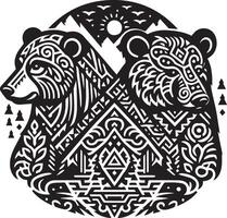 Bears design silhouette art work EPS file, Generator AI vector