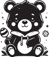 Baby Bears design silhouette art work EPS file, Generator AI vector