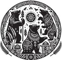 Bears design silhouette art work EPS file, Generator AI vector