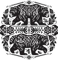 Bears design silhouette art work EPS file, Generator AI vector