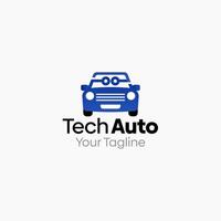 Illustration Graphic Logo of Tech Auto. Merging Concepts of a IT Circuit and Car Shape. Good for business, startup, company logo vector