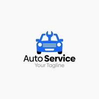 Illustration Graphic Logo of Auto Service. Merging Concepts of a Wrench toolkit and Car Shape. Good for business, startup, company logo vector
