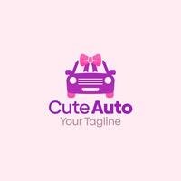 Illustration Graphic Logo of Cute Auto. Merging Concepts of a Ribbon and Car Shape. Good for business, startup, company logo vector