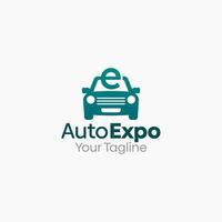Illustration Graphic Logo of Auto Expo. Merging Concepts of Initial Alphabet E and Car Shape. Good for business, startup, company logo vector