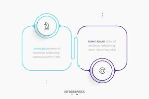 Infographic label design template with icons and 2 options or steps. Can be used for process diagram, presentations, workflow layout, banner, flow chart, info graph. vector