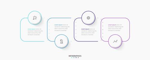 Infographic label design template with icons and 4 options or steps. Can be used for process diagram, presentations, workflow layout, banner, flow chart, info graph. vector