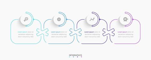 Infographic label design template with icons and 4 options or steps. Can be used for process diagram, presentations, workflow layout, banner, flow chart, info graph. vector