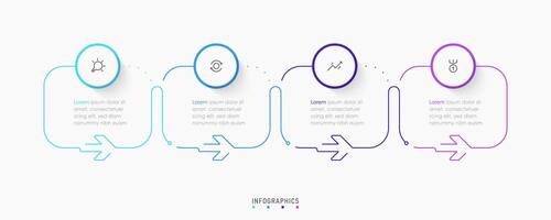 Infographic label design template with icons and 4 options or steps. Can be used for process diagram, presentations, workflow layout, banner, flow chart, info graph. vector