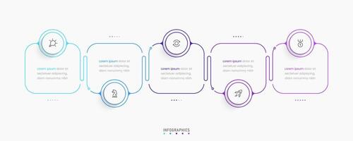 Infographic label design template with icons and 5 options or steps. Can be used for process diagram, presentations, workflow layout, banner, flow chart, info graph. vector