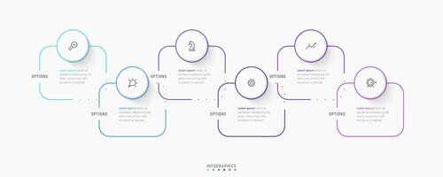 Infographic label design template with icons and 6 options or steps. Can be used for process diagram, presentations, workflow layout, banner, flow chart, info graph. vector